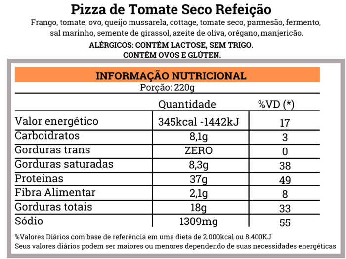 Pizza de tomate seco refeição