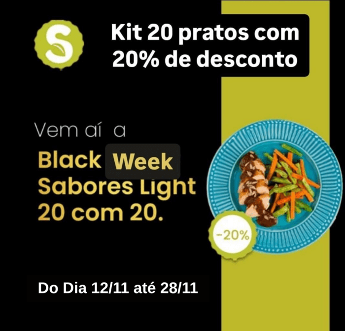 PROMOÇÃO  20 PRATOS BLACK WEEK