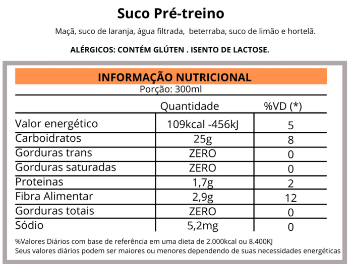 Suco Pré-treino